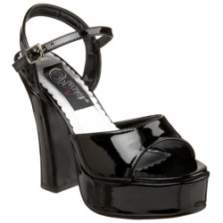 Nero Vernice 13 cm DemoniaCult DOLLY-09 Tacchi Alti Plateau