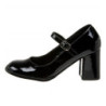 Black Shiny 8 cm GOGO-50 school girl pumps shoes