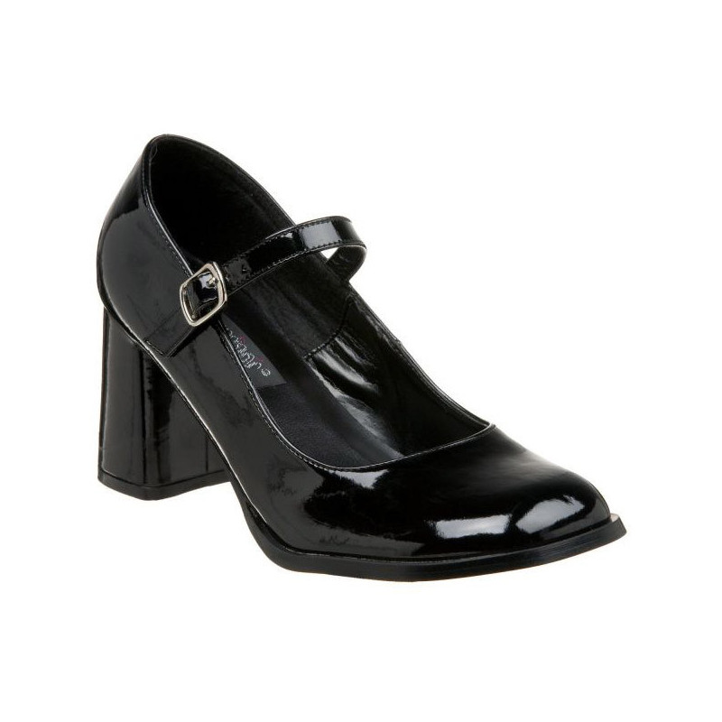 Black Shiny 8 cm GOGO-50 High Heel Pumps for Men