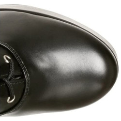 Black platform boots lace up vinyl 13 cm - 70s years abba gogo kneeboots