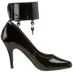Black Shiny 10,5 cm VANITY-434 Pumps with low heels