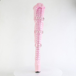Verniciata 20 cm CRAZE-3028 Heelless overknee stivali pony alto pleaser rosa