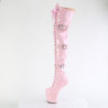 Verniciata 20 cm CRAZE-3028 Heelless overknee stivali pony alto pleaser rosa