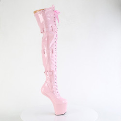 Patent 20 cm CRAZE-3028 Heelless platform overknee boots pony heels rose