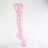 Patent 20 cm CRAZE-3028 Heelless platform overknee boots pony heels rose