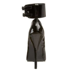 Black Shiny 15,5 cm DOMINA-434 Pumps High Heels for Men