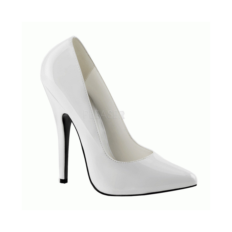 Bianco Vernice 15 cm DOMINA-420 Tacchi altissimi da uomo