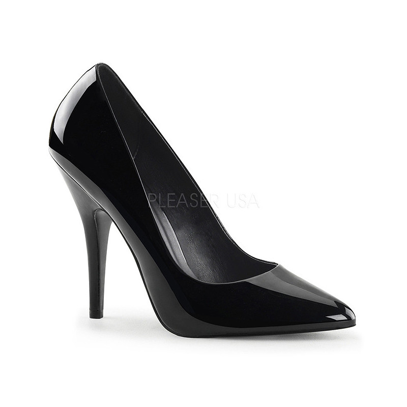 Black Shiny 13 cm SEDUCE-420 Pumps High Heels for Men