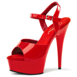 Rosso 15 cm DELIGHT-609 tacco alto pleaser con plateau