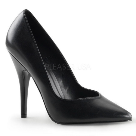 Black Leatherette 13 cm SEDUCE-420V Pumps High Heels for Men