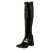 Black block heel 7,5 cm - 70s years disco gogo kneeboots patent