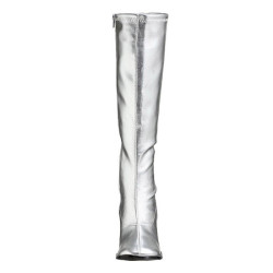 Argento Ecopelle 7,5 cm GOGO-300 Stivali Donna da Uomo