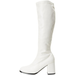 Bianco Ecopelle 7,5 cm GOGO-300 Stivali Donna da Uomo