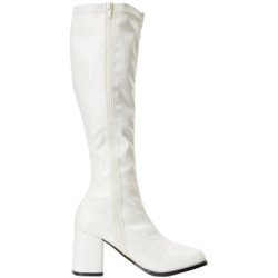 White Leatherette 7,5 cm GOGO-300 High Heeled Womens Boots for Men