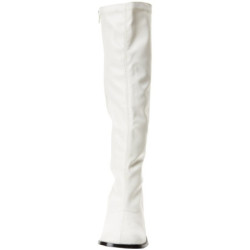 White Leatherette 7,5 cm GOGO-300 High Heeled Womens Boots for Men