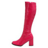Pink block heel 7,5 cm - 70s years disco gogo kneeboots patent