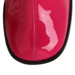 Stivali anni 70 vernice pink 7,5 cm disco stivali sotto il ginocchio