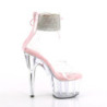 Rosa 18 cm ADORE-724RS piattaforma trasparenti con cinturini alla caviglia