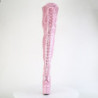 Glitter 18 cm ADORE-3020GP Rose thigh high boots with laces high heels