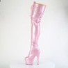 Glitter 18 cm ADORE-3020GP Rose thigh high boots with laces high heels