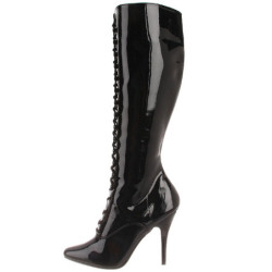 Black Patent 13 cm SEDUCE-2020 High Heeled Lace Up Boots
