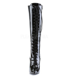 Black Shiny 15 cm DOMINA-2020 High Heeled Womens Boots for Men
