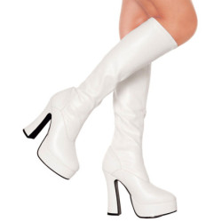 White Leatherette 13 cm ELECTRA-2000Z High Heeled Womens Boots for Men