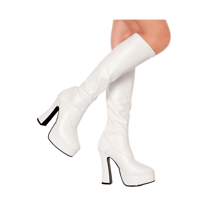 White Leatherette 13 cm ELECTRA-2000Z High Heeled Womens Boots for Men