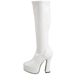 White Leatherette 13 cm ELECTRA-2000Z High Heeled Womens Boots for Men