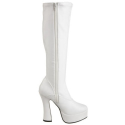 White Leatherette 13 cm ELECTRA-2000Z High Heeled Womens Boots for Men