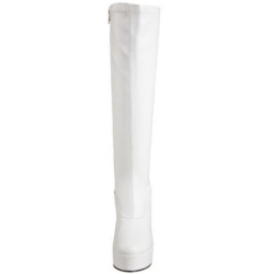 White Leatherette 13 cm ELECTRA-2000Z High Heeled Womens Boots for Men