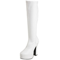 White Leatherette 13 cm ELECTRA-2000Z High Heeled Womens Boots for Men