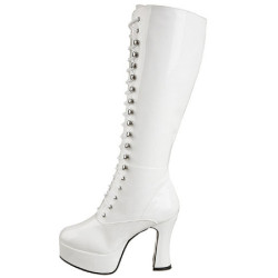 White Shiny 13 cm ELECTRA-2020 High Heeled Womens Boots for Men