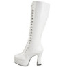 White Shiny 13 cm ELECTRA-2020 High Heeled Womens Boots for Men