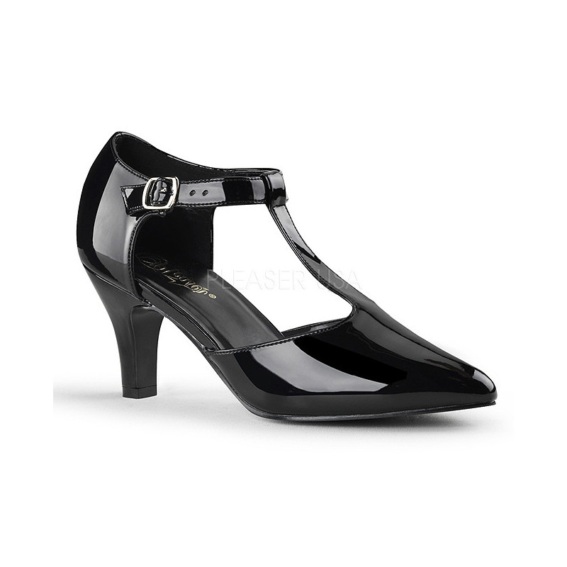 Black Shiny 8 cm DIVINE-415W High Heel Pumps for Men