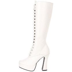 White Leatherette 13 cm ELECTRA-2020 High Heeled Womens Boots for Men