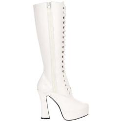 White Leatherette 13 cm ELECTRA-2020 High Heeled Womens Boots for Men