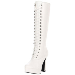 White Leatherette 13 cm ELECTRA-2020 High Heeled Womens Boots for Men