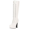 White Leatherette 13 cm ELECTRA-2020 High Heeled Womens Boots for Men