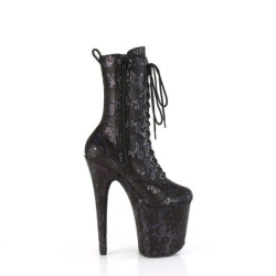 1040SPF - 20 cm pleaser high heels ankle boots Snake pattern black