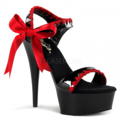 Nero Rosso Vernice 15 cm DELIGHT-615 Scarpa Stiletto Altissimo
