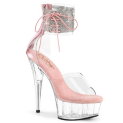 Rose rhinestone 15 cm DELIGHT-624RS pleaser high heels ankle cuff