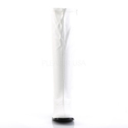 White Leatherette 7,5 cm GOGO-300WC knee high women's boots wide calf