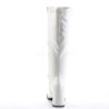 White Leatherette 7,5 cm GOGO-300WC knee high women's boots wide calf