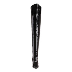 Black Shiny 13 cm SEDUCE-3010 Thigh High Boots for Men