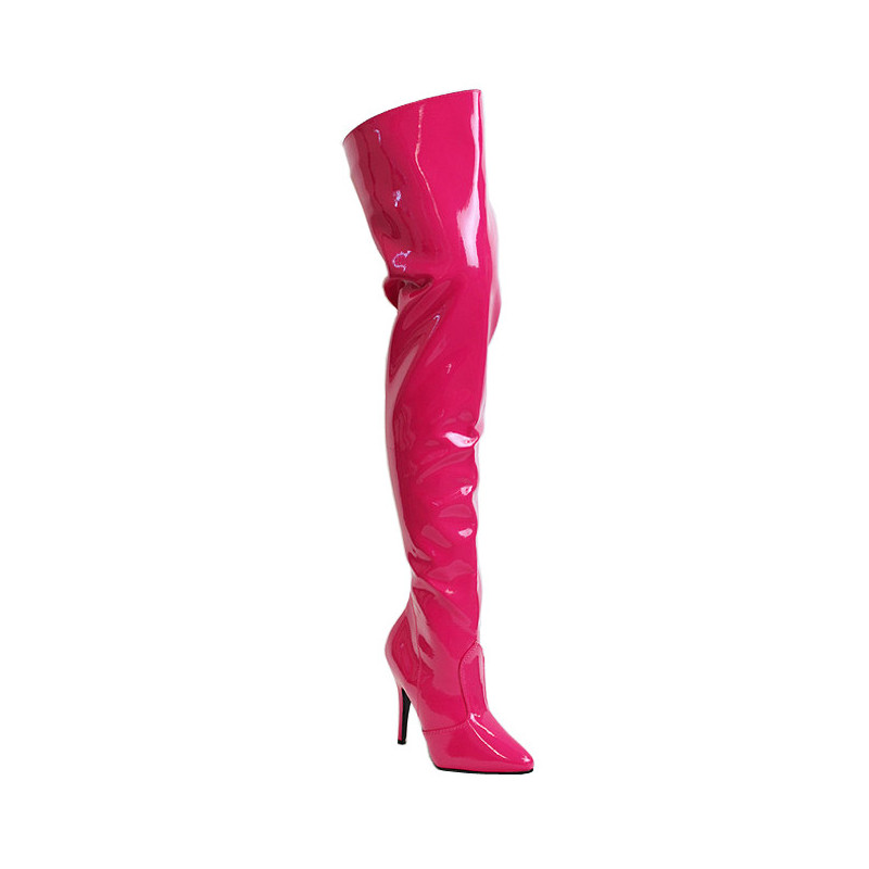 Pink Shiny 13 cm SEDUCE-3010 Thigh High Boots for Men