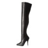 Black Leatherette 13 cm SEDUCE-3010 Thigh High Boots for Men