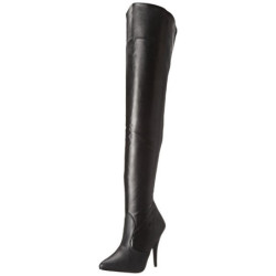 Black Leatherette 13 cm SEDUCE-3010 Thigh High Boots for Men