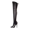 Black Leatherette 15 cm DOMINA-3000 Thigh High Boots for Men