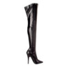 Black Leatherette 15 cm DOMINA-3000 Thigh High Boots for Men